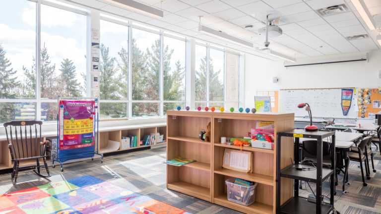 K-12 classroom setting, Anderson Hall, Gustavus Adolphus College LEED Gold adaptive reuse higher education