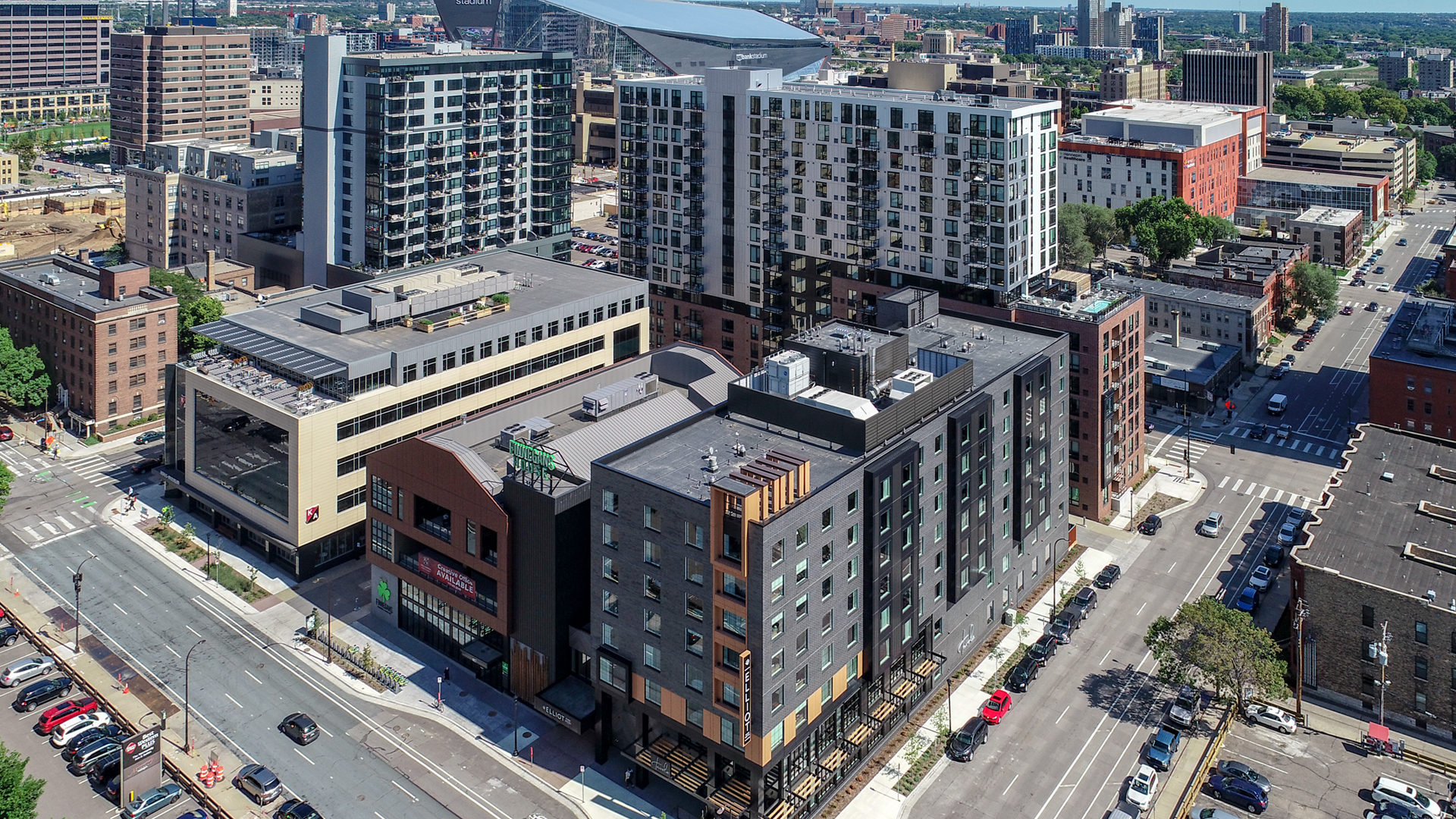 Kraus-Anderson Block Aerial View Drone Shot