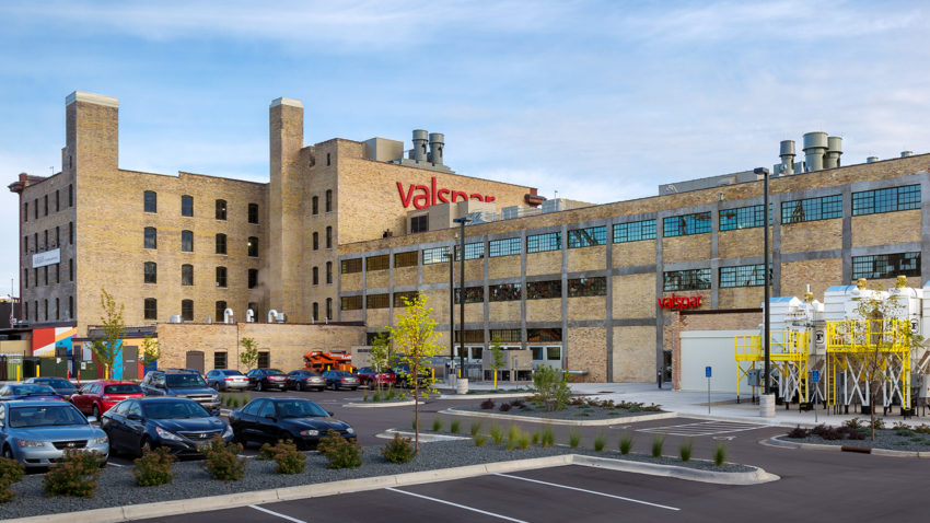 Valspar Applied Science and Technology Center VAST | Manufacturing High Tech RnD Exterior View from Back Parking Lot
