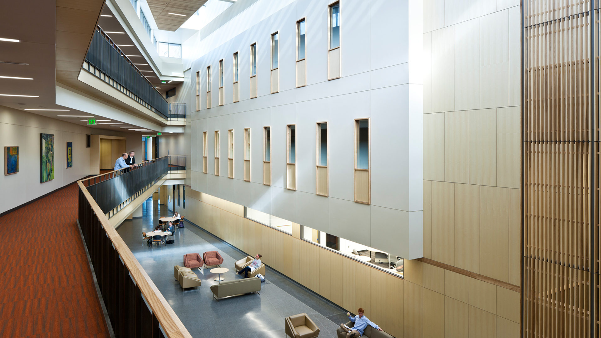 Gustavus Adolphus College Beck Academic Hall Overlooking Interior Lobby Shot from Second Floor