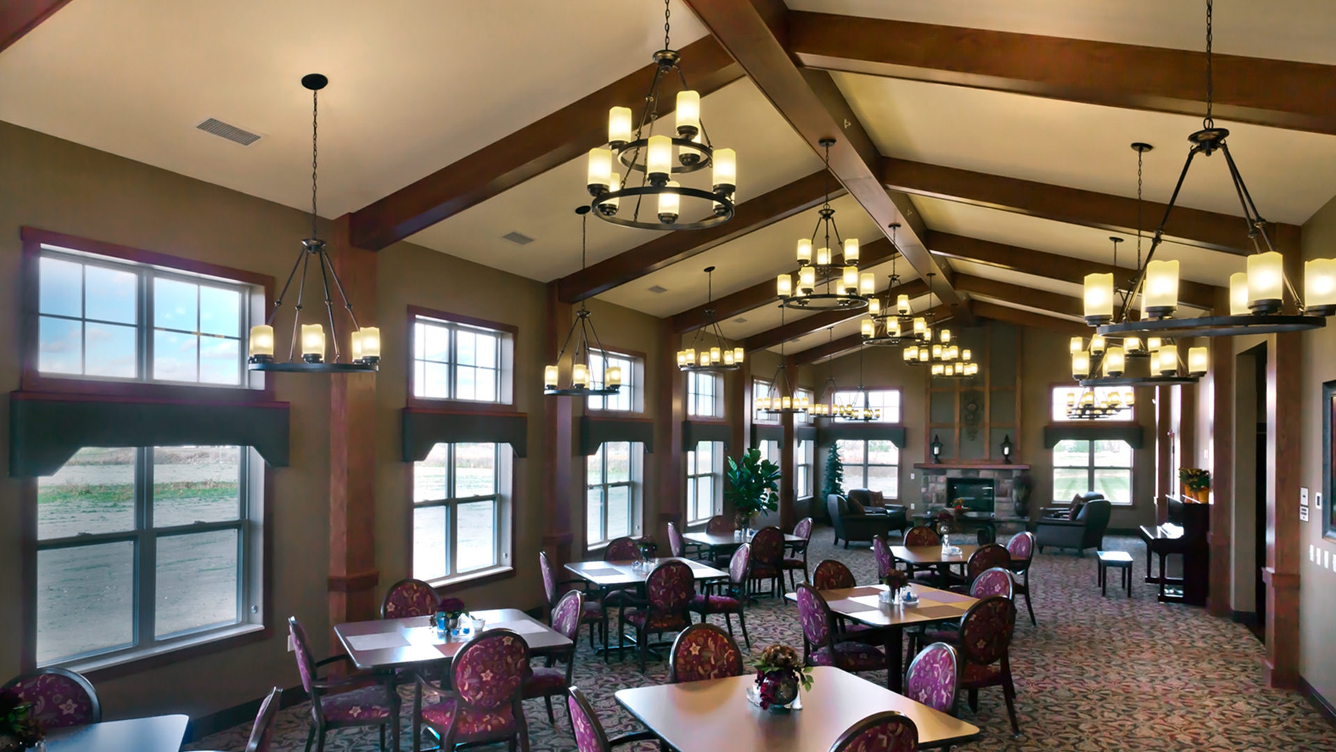 Engel Haus Senior Housing Vaulted Ceiling Residents Dining Room