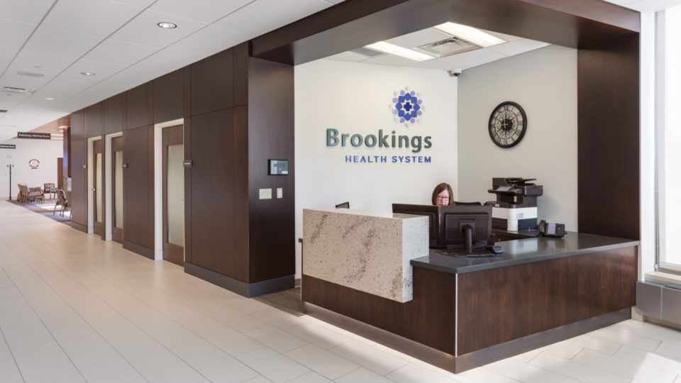 Brookings Hospital Addition and Renovation Interior Reception Desk Brookings Hospital Addition and Renovation Interior Reception Desk