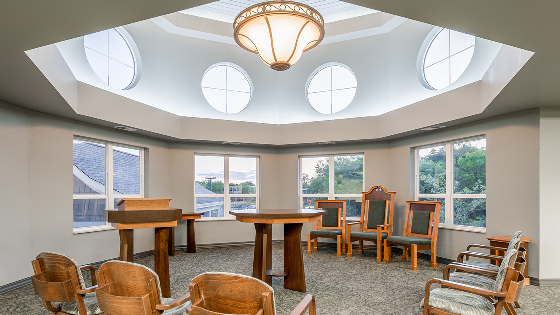 Deephaven Woods Senior Living Housing Interior Hexagonal Chapel