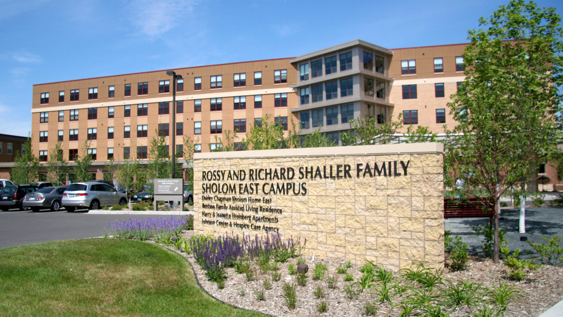 Shaller Sholom East Bentson-Chapman Senior Living Campus St Paul MN Exterior View with Sign