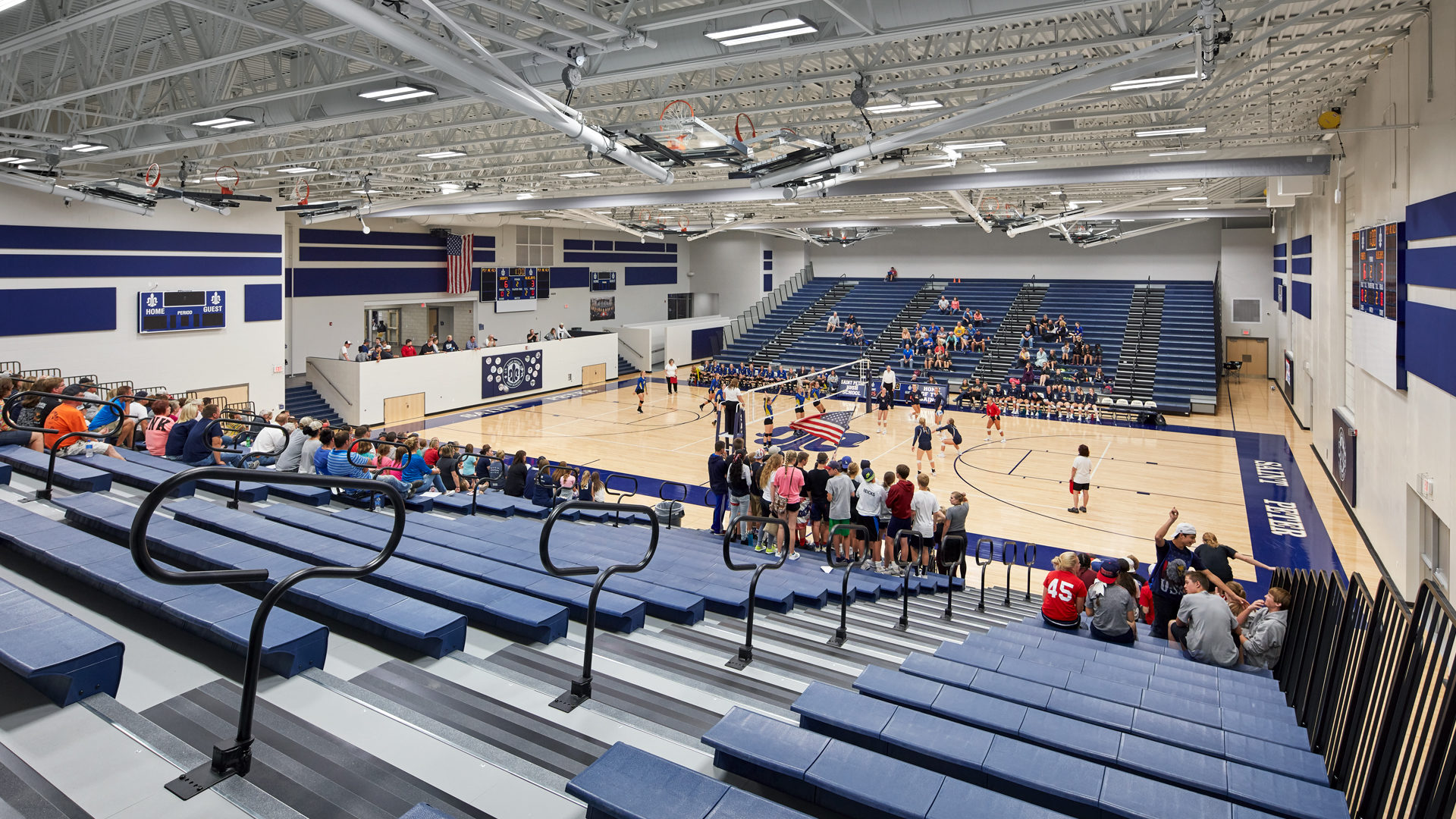 St Peter High St Peter MN Education Volleyball Game in the Gym