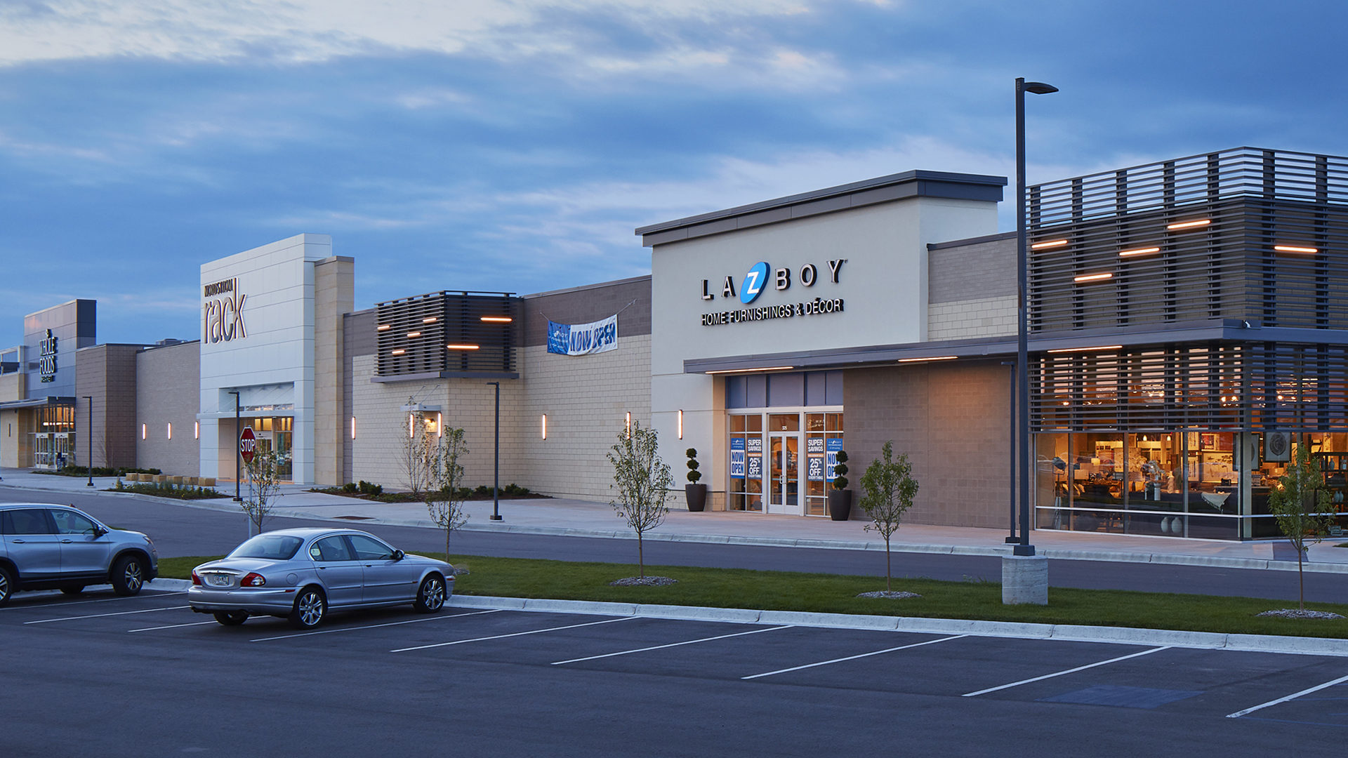 CityPlace Redevelopment Shopping Center Exterior View of Lazy Boy Furniture and Nordstrom Rack