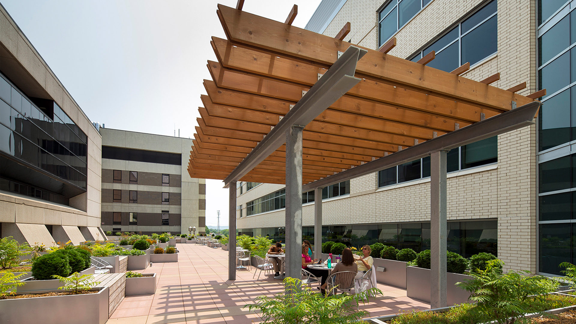 Gundersen Healthcare System Hospital Exterior Patio Seating Green Space