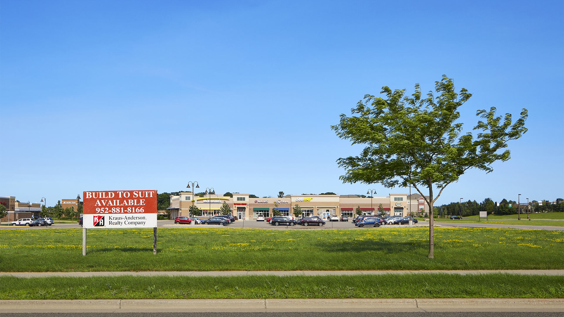 Crossroads of Chanhassen Land Chanhassen MN build-to-suit land with advertising sign