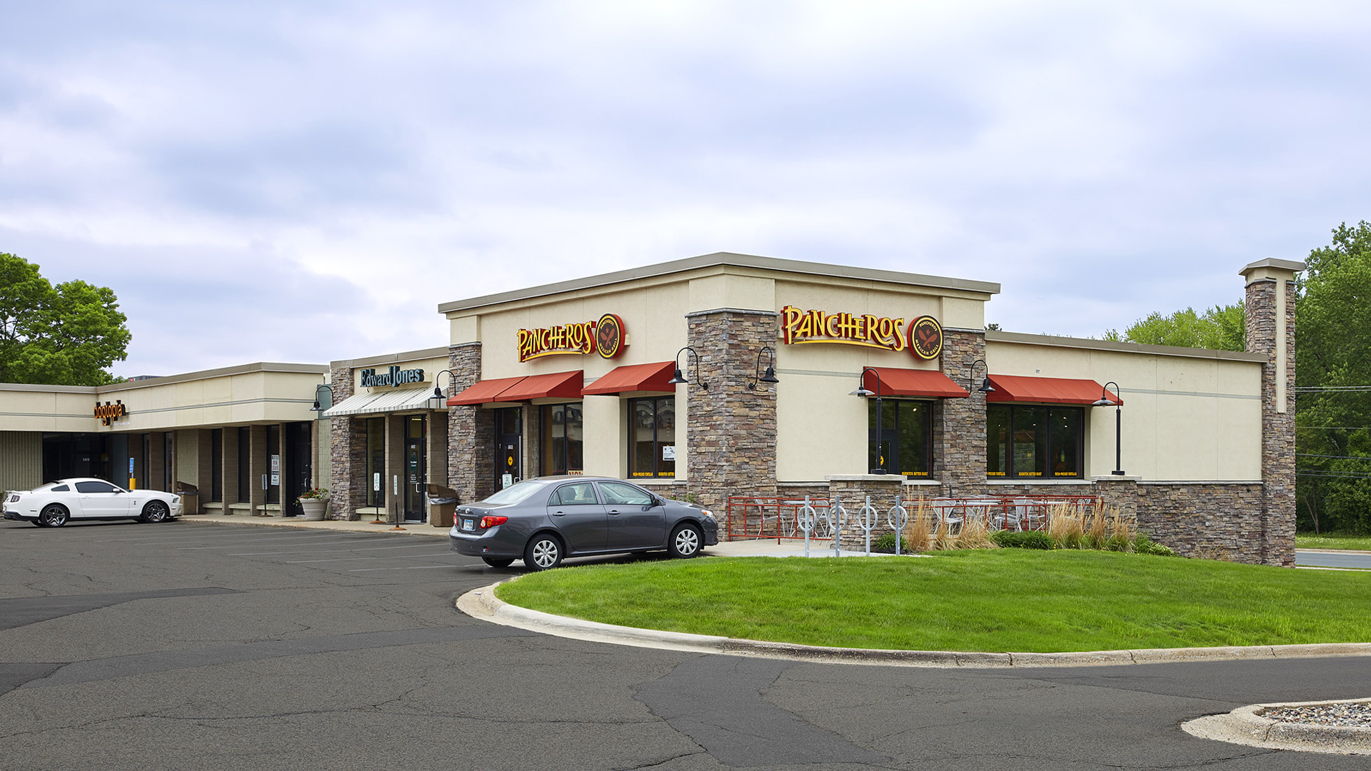 Normandale Retail Shopping Center Bloomington MN exterior view featuring Pancheros