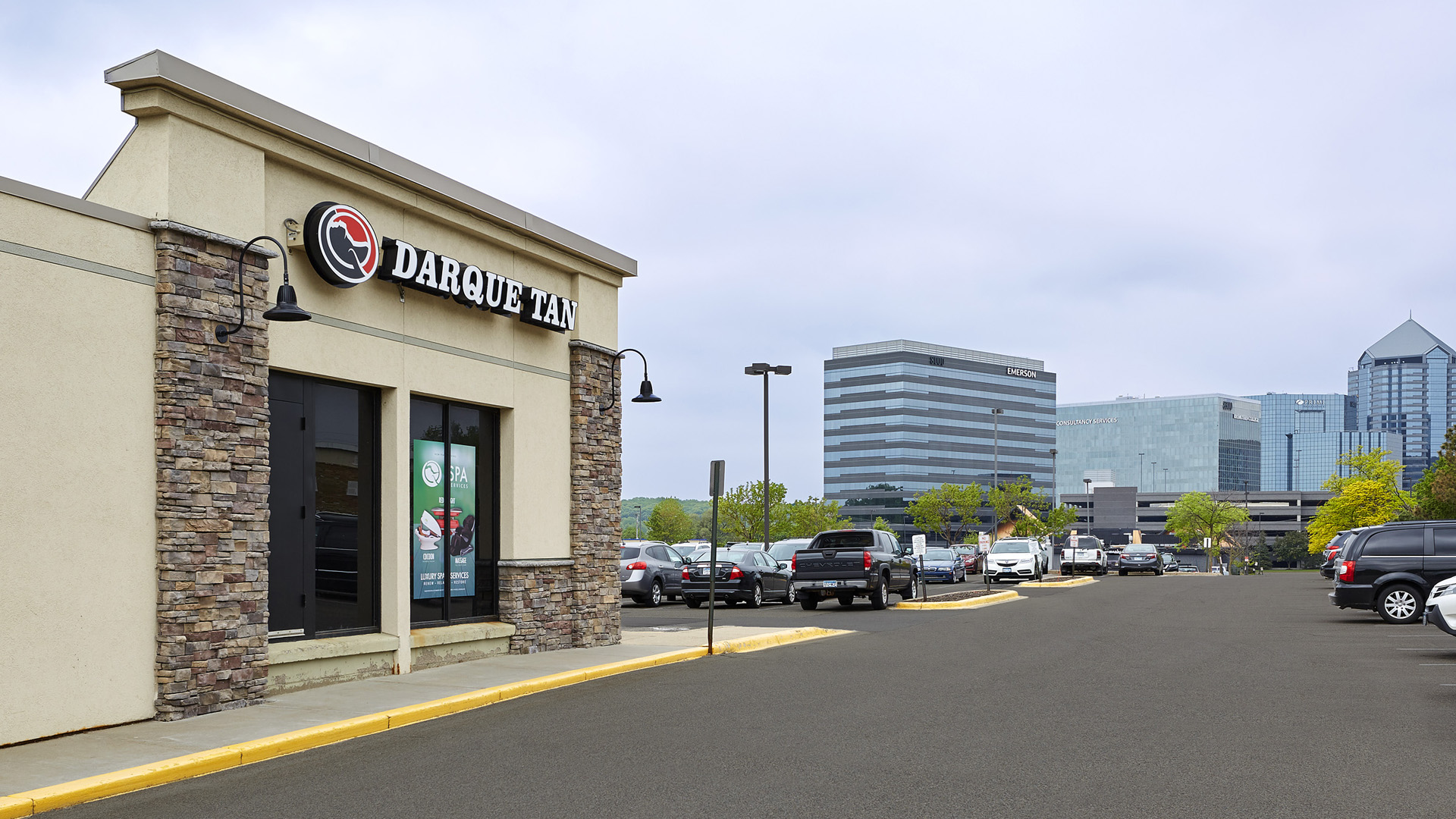 Normandale Retail Shopping Center Bloomington MN exterior view featuring Darque Tan