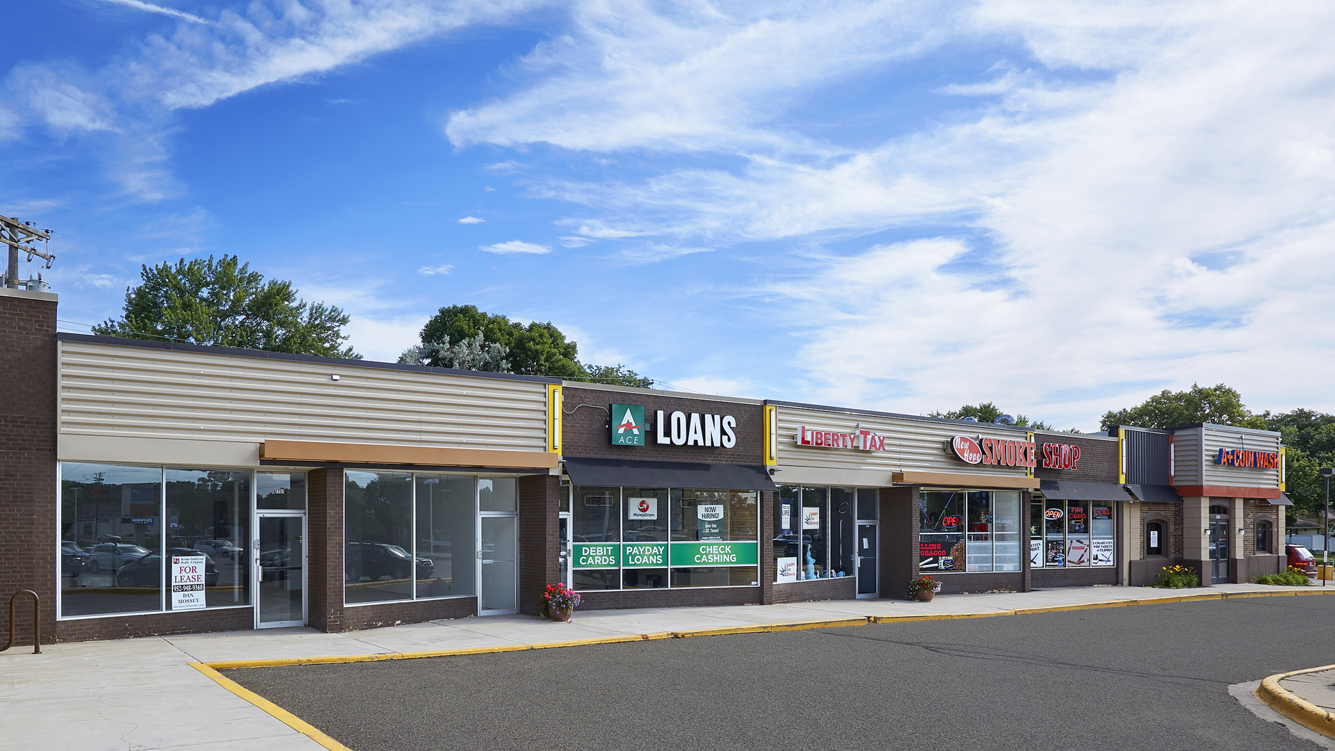 Midland Retail Shopping Center New Hope MN north strip exterior