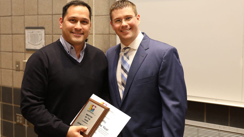 Mentor of the Year John Nordby, with ACE Mentor Director Chris Redman