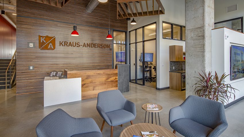 lobby, Kraus-Anderson Construction Madison office