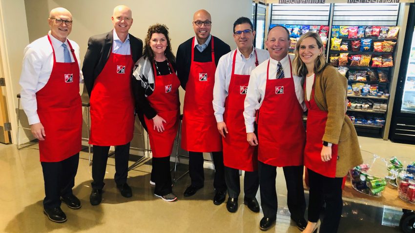 Our leaders serve Thanksgiving meal to employees KA Culture of Collboration