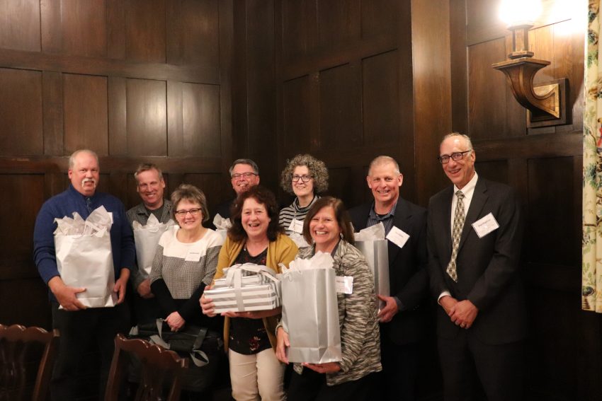 Silver Service members at 35 years' service: Jay Tumberg, Greg Ryder, Meredith Gardin, Bill Jarvis, Carol Sende, Mary Kaeding, Patti Schmidt, Dave Rollins. 