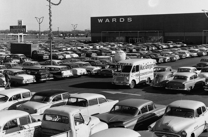 Filled parking lot at Southtown Shopping Center opening day Nov. 3, 1960. Southtown 60 years