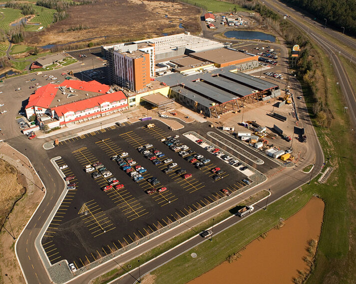 Aerial of construction at Black Bear Casino