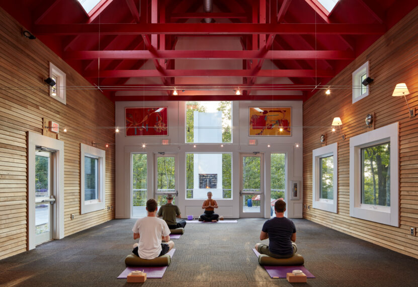 Yoga in Great Room, Wild Rice Retreat