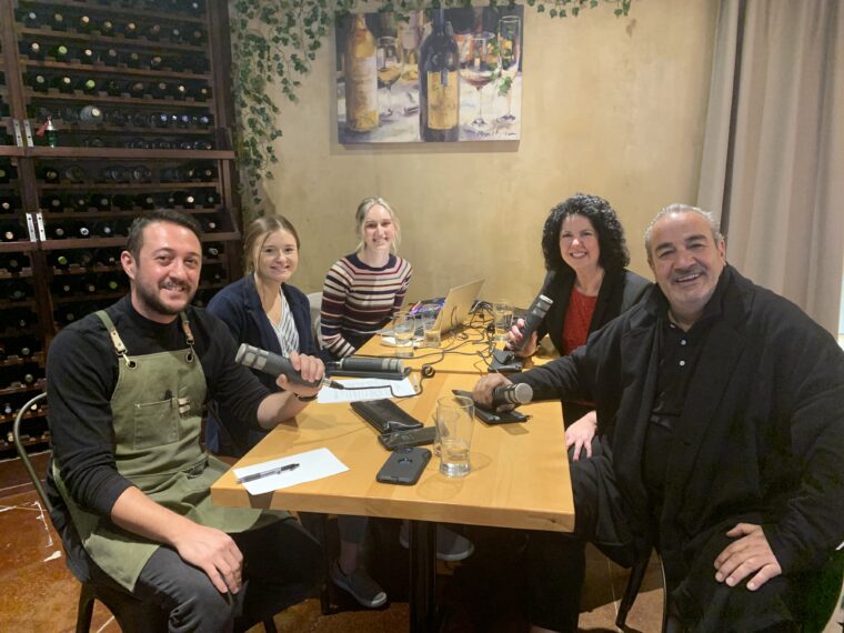 Medbox Grill podcast recording with Mary, Cindy, Semih and Tuncay