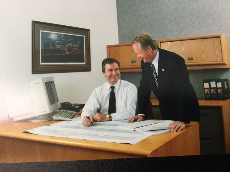 Brad Harvey and Doug Jandro at KABLD offices