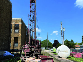 Geothermal well drilling preparation at W-K schools in Winona