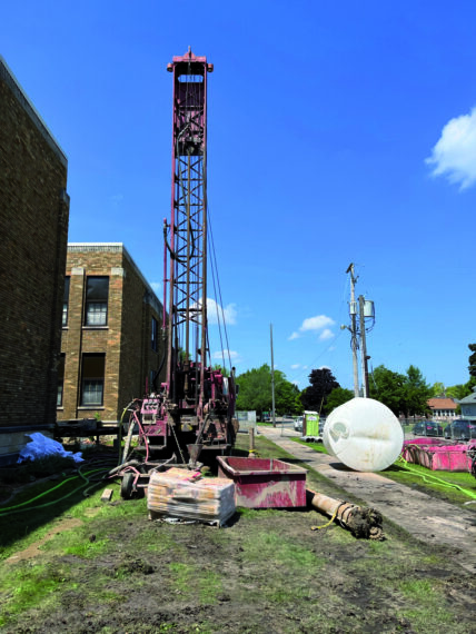 Geothermal well drilling preparation at W-K schools in Winona