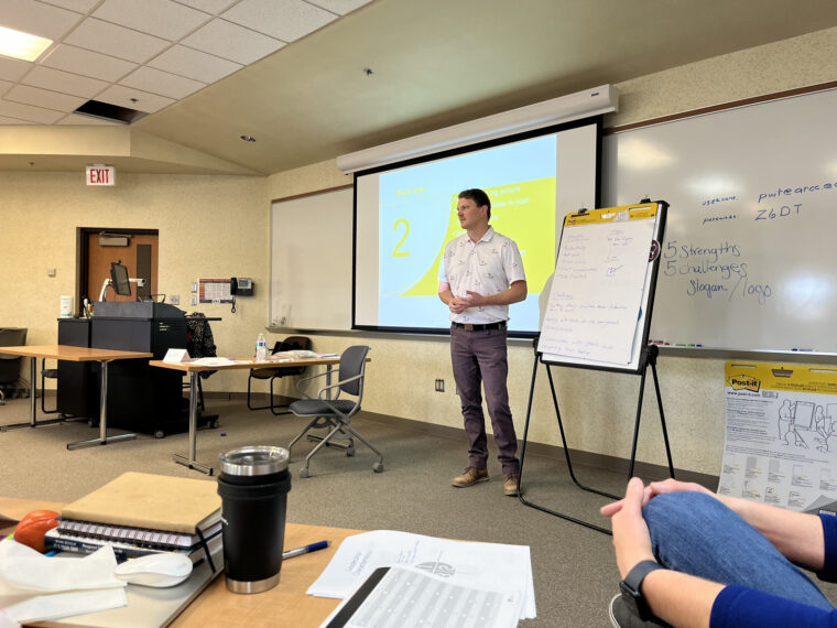 LDP participant presenting to class 