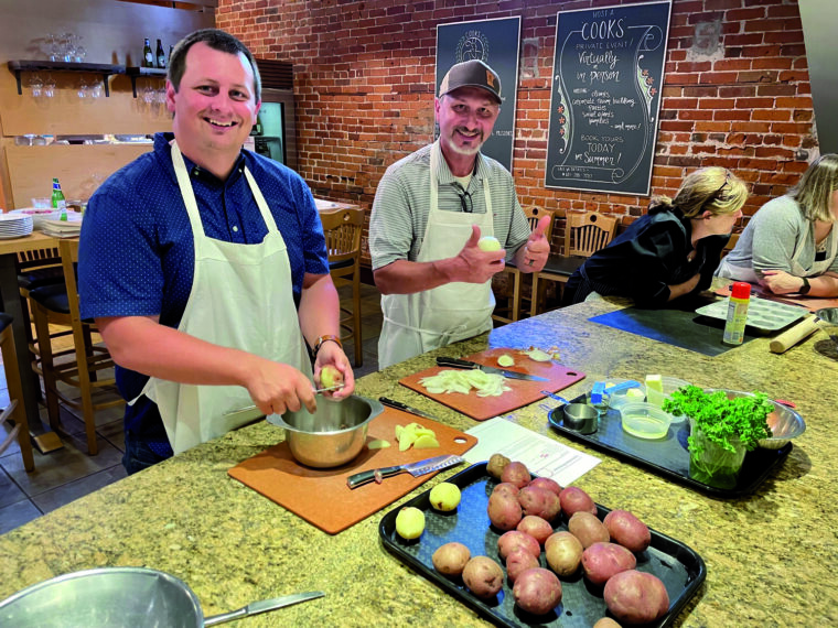 Cooks of Crocus Hill Cooking Class for LDP participants 202. Rob Sticha and Andy Worzala