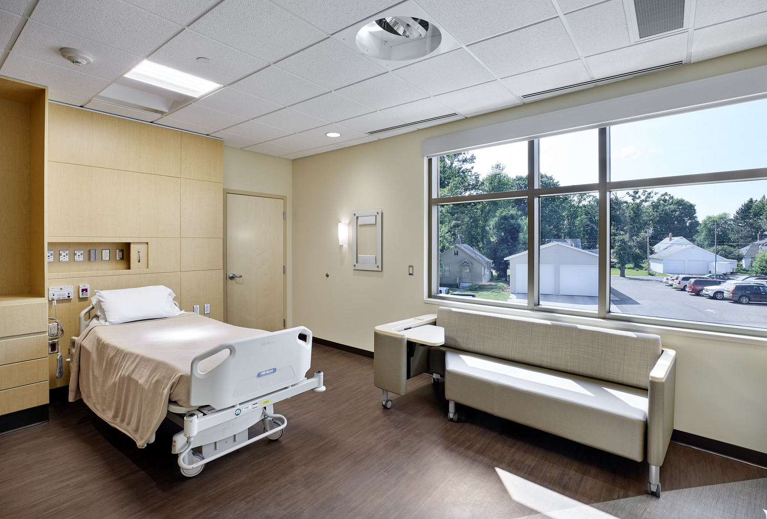 The project consists of a two-story addition and a one story addition to the existing hospital