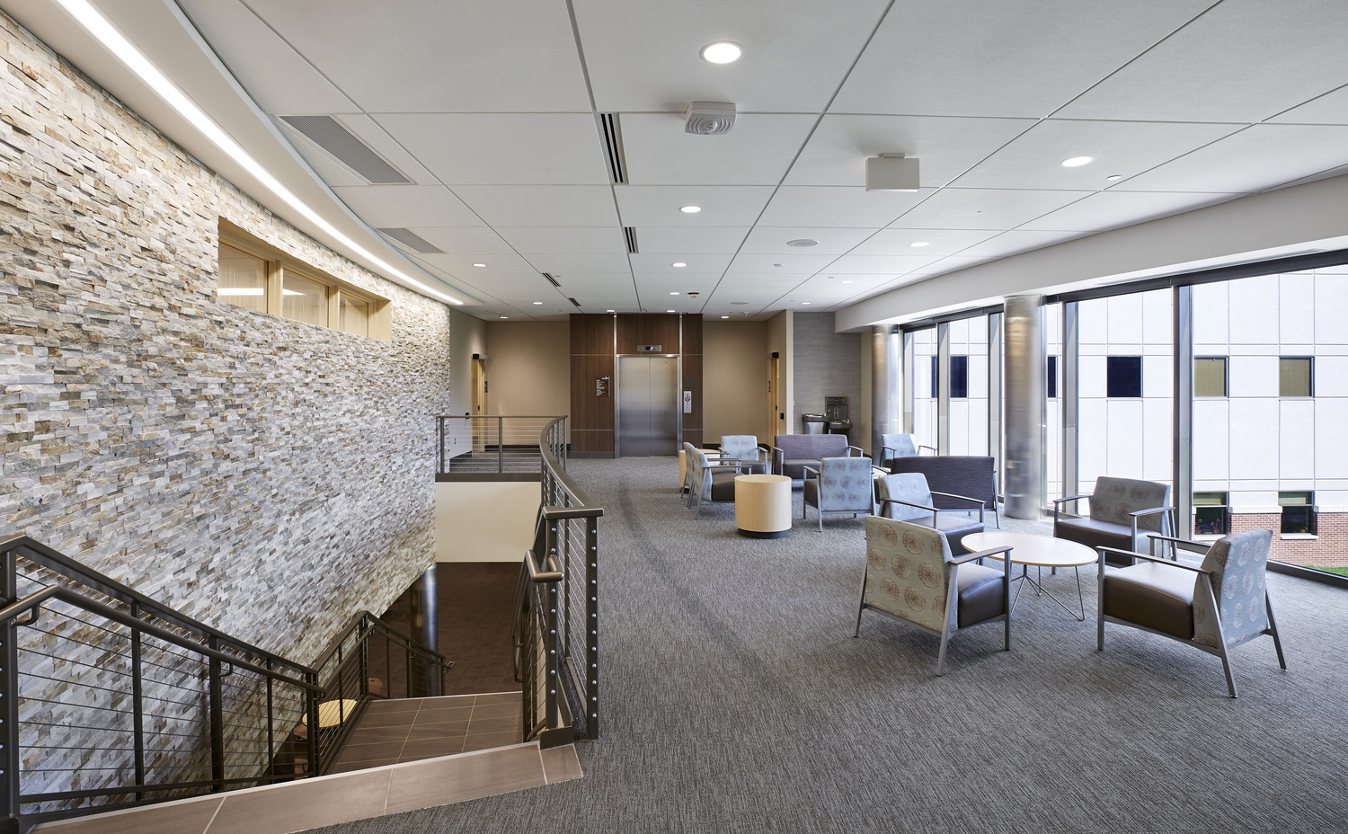 The project consists of a two-story addition and a one story addition to the existing hospital