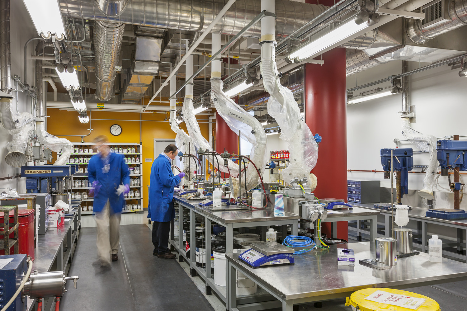 "Phase 1: historical remodel of 82,374 s.f./3-story and 88,266 s.f./5-story administrative campus building for lab space. HCM Architects."