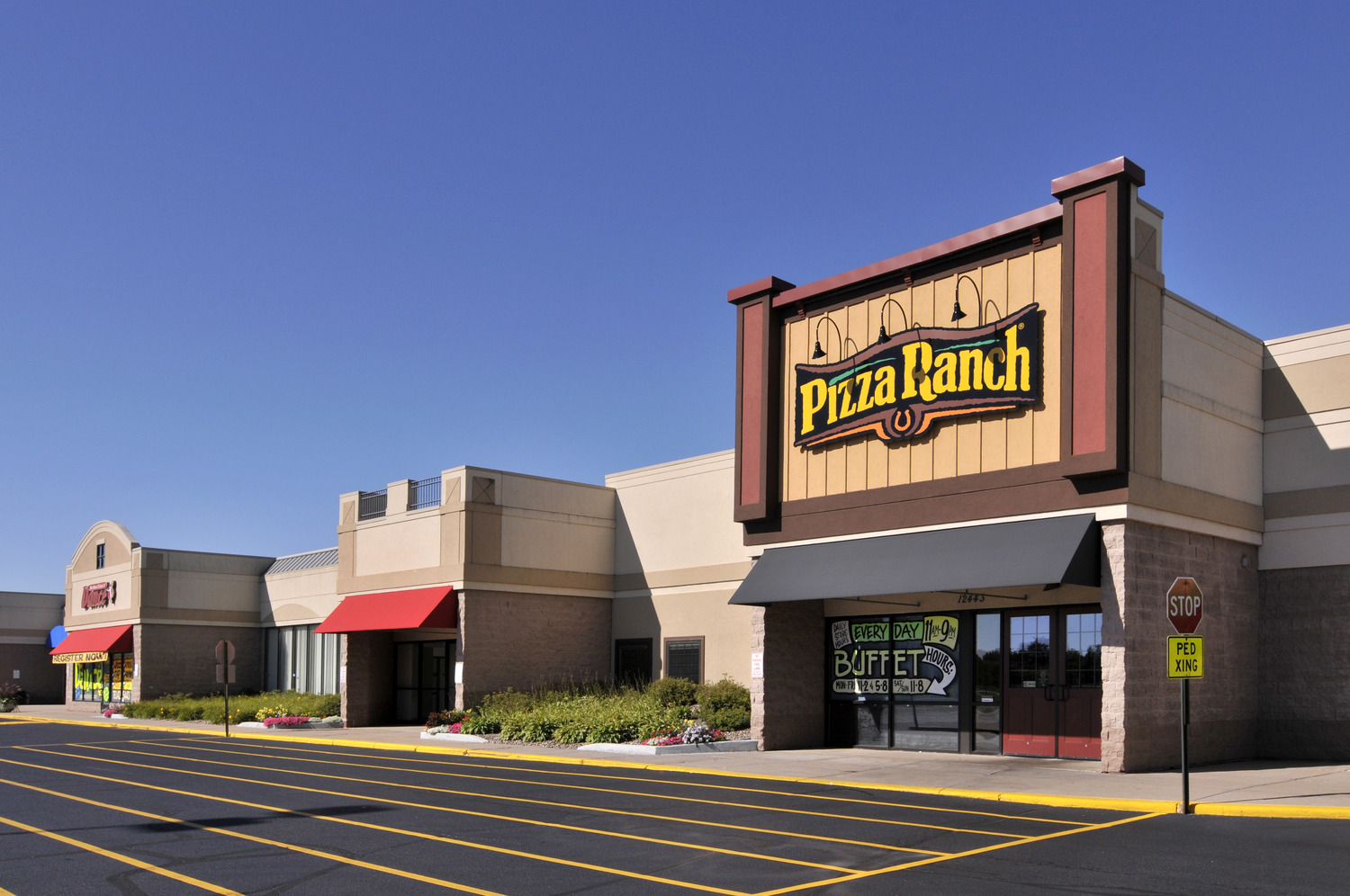 Shopping center in Champlin Park, Minnesota.