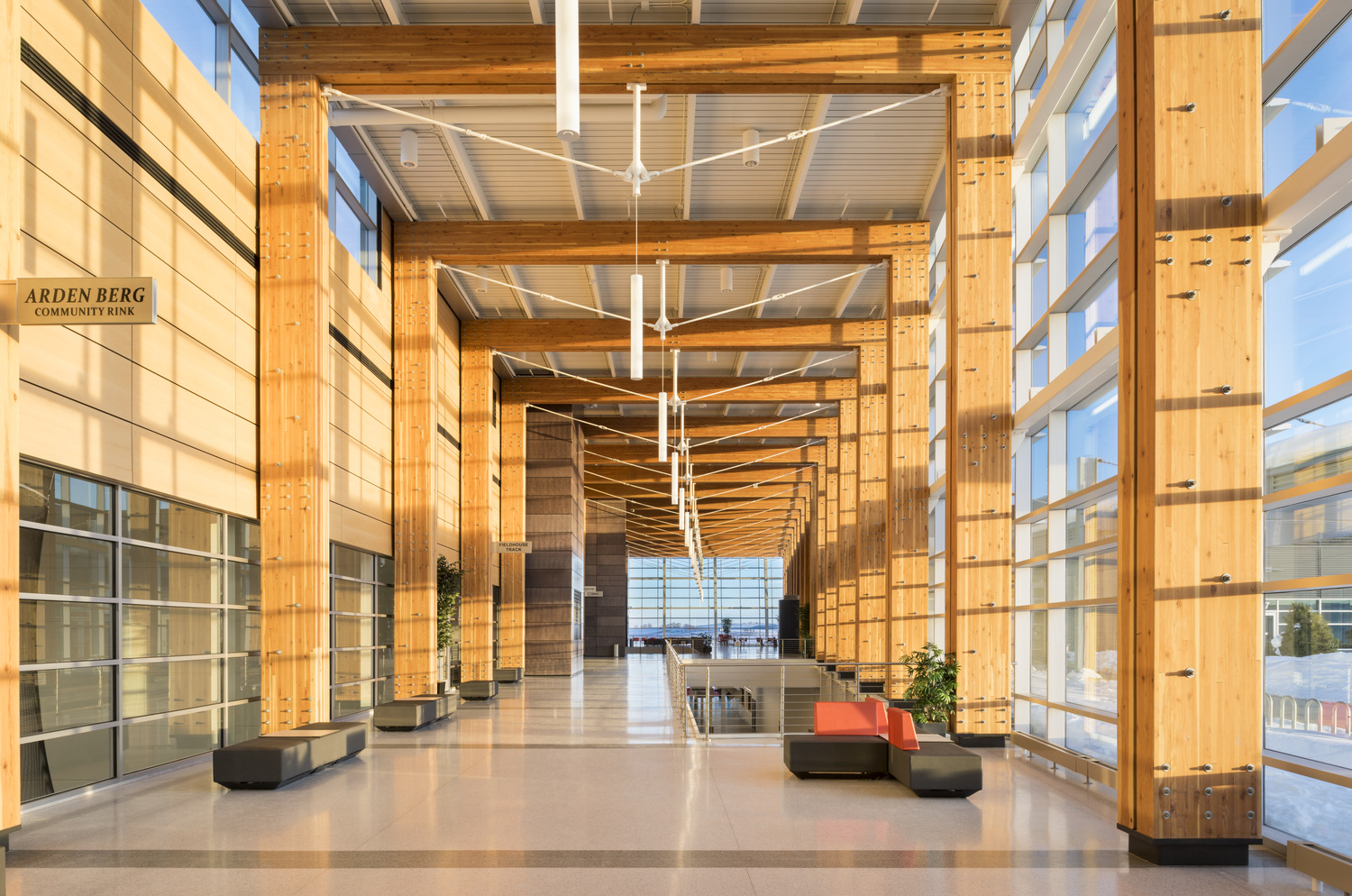 262,000 SF new events center including a hockey/ice arena (2 sheets of ice), a sports arena/field house, aquatic center with competitive pool, convention center, a basketball arena, and administrative/support areas