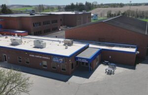 Mabel-Canton Schools addition and renovation outside drone shot